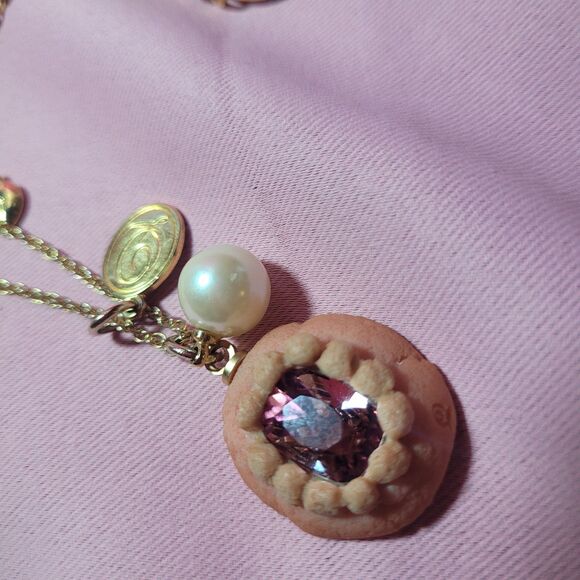Qpot Necklace Custom Sugar Cookie Jewel Pendant Lolita Women's Costume Jewelry - Picture 3 of 6